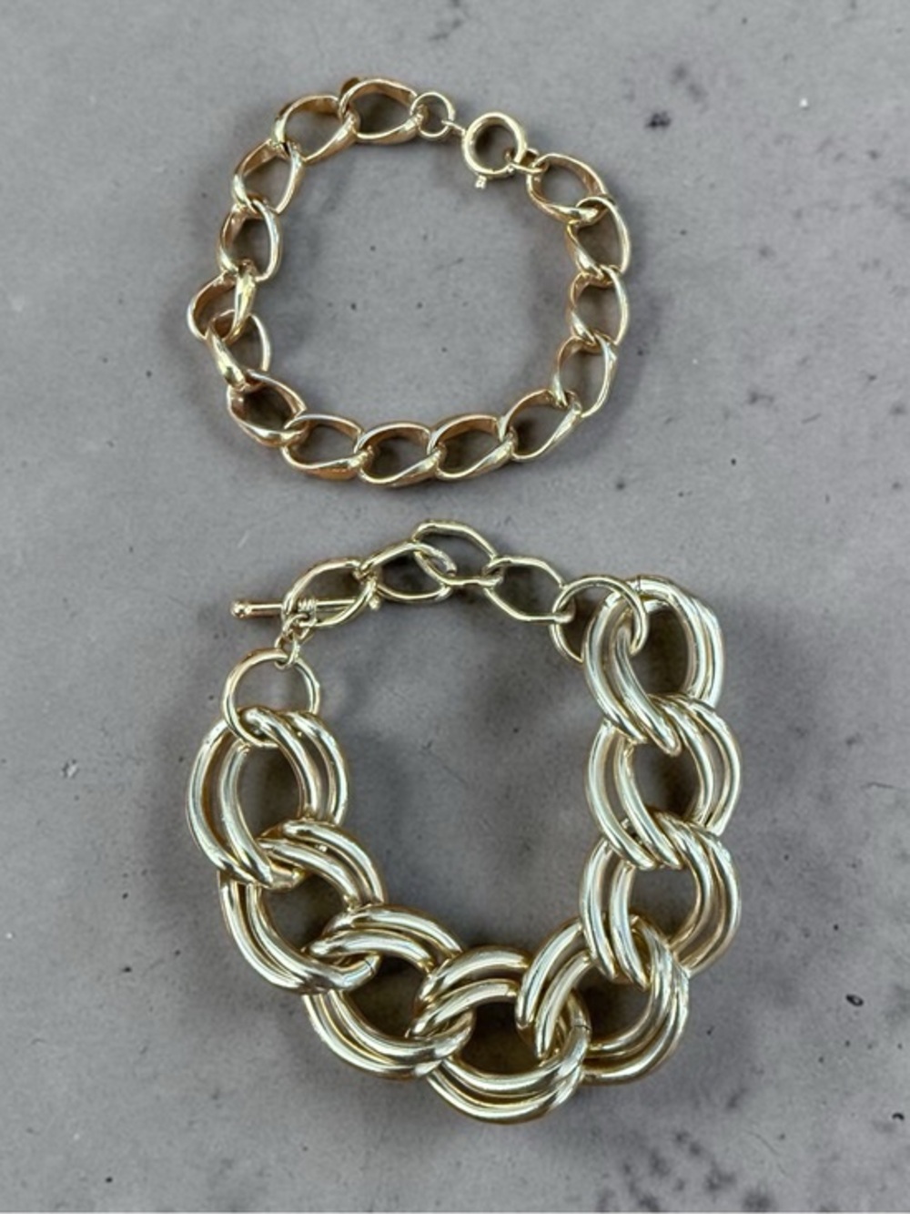 🫶🏻 Gold Chunky Link Bracelet Set (2)